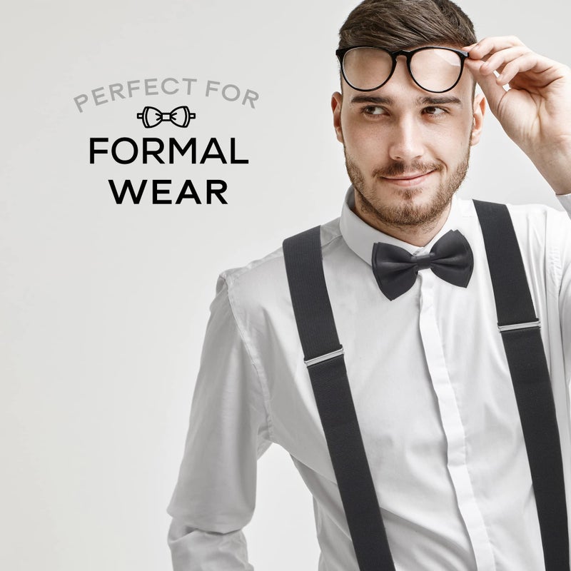 Man of Men Bow Tie and Suspenders for Men, Menâ€™s Black Bowtie and Suspenders Set, Boys, Women - Tirantes Para Hombre, One Size Fits Most - Image 5
